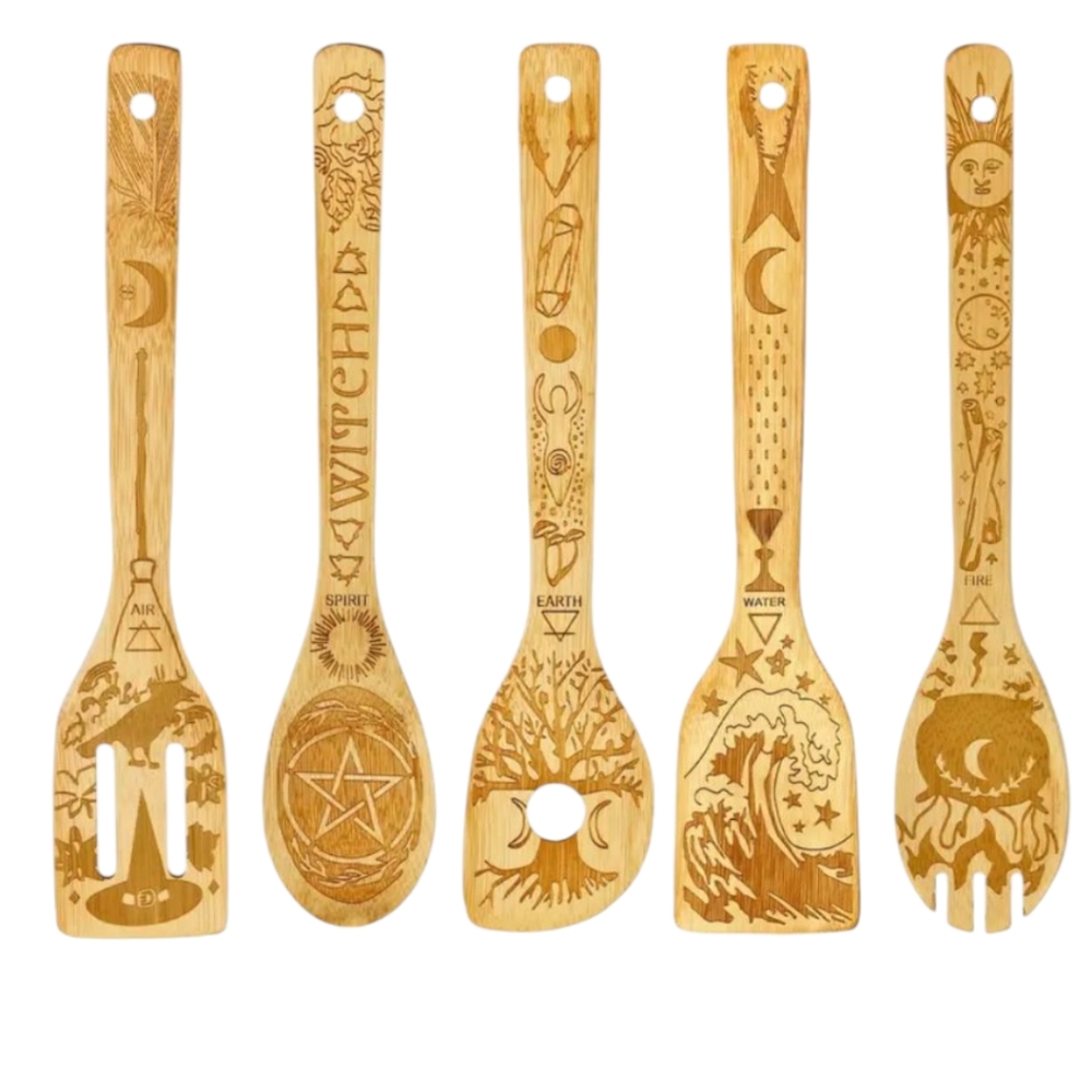 5 Elements Bamboo Kitchen Utensils Set